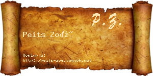 Peits Zoé névjegykártya
